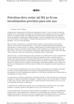 Petrobras deve cortar até R$ 30 bi em