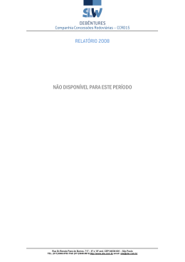 RELATÓRIO 2008 NÃO DISPONÍVEL PARA ESTE PERÍODO