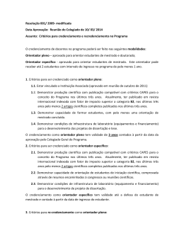 Resolução 001/ 2009- modificada Data Aprovação: Reunião