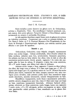 ESPECIES NOVAS DE GtINEROS Ji REVISTOS (HEMIPTERA) pelo