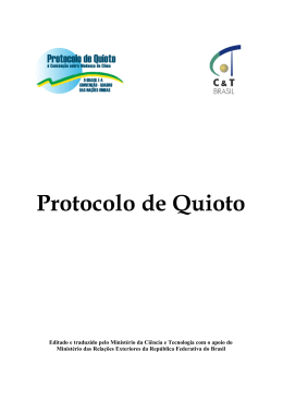 Protocolo de Quioto - Ministério da Ciência e Tecnologia