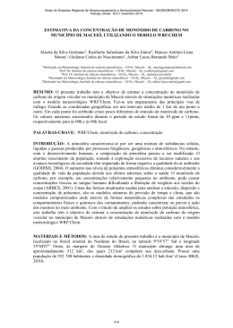 ESTIMATIVA DA CONCENTRA&Ccedil;&Atilde;O DE MON&Oacute;XIDO DE CARBONO