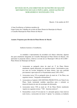 REVIS&Atilde;O DO PLANO DIRETOR DO MUNIC&Iacute;PIO DE MACEI&Oacute;