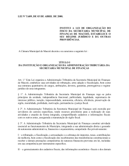 Lei Organica do Fisco - ASFIM - Associação do Fisco de Maceió