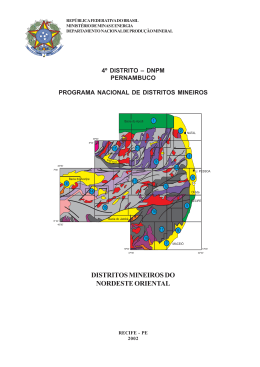 DISTRITOS MINEIROS DO NORDESTE ORIENTAL - DNPM