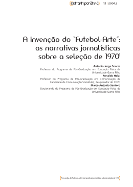 A inven&ccedil;&atilde;o do &ldquo;Futebol-Arte&rdquo;: as narrativas jornal&iacute;sticas sobre