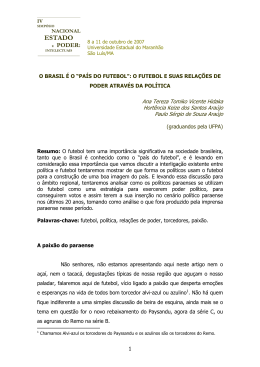 &ldquo;PA&Iacute;S DO FUTEBOL&rdquo;: o futebol e suas rela&ccedil;&otilde;es de