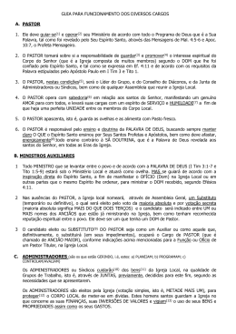GUIA PARA FUNCIONAMENTO DOS DIVERSOS CARGOS A