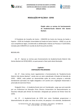 Resolução nº 001/2014 - Cefid