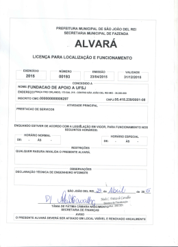 Alvar&aacute; de Licen&ccedil;a para Localiza&ccedil;&atilde;o e Funcionamento