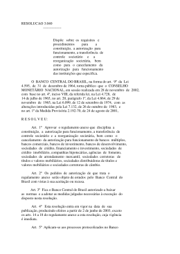 RESOLUCAO 3.040 --------------- Dispõe sobre os requisitos