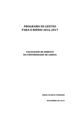 Programa de Gest&atilde;o para o Bi&eacute;nio