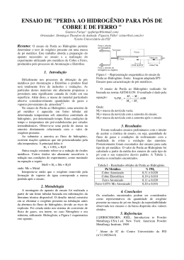 ensaio de "perda ao hidrog&ecirc;nio para p&oacute;s de cobre e de ferro "