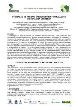 utiliza&ccedil;&atilde;o de res&iacute;duo carbonoso em formula&ccedil;&otilde;es de cer&acirc;mica