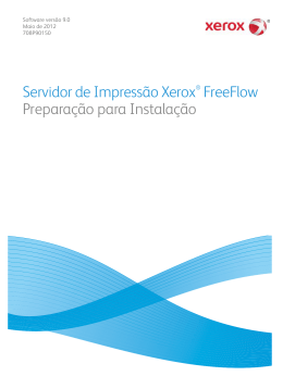 Servidor de Impress&atilde;o Xerox&reg; FreeFlow Prepara&ccedil;&atilde;o para Instala&ccedil;&atilde;o