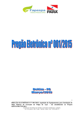 PREGÃO ELETRÔNICO Nº 001/2015 - Fapespa