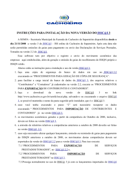INSTRU&Ccedil;&Otilde;ES PARA INSTALA&Ccedil;&Atilde;O DA NOVA VERS&Atilde;O DO ISSC@I 3