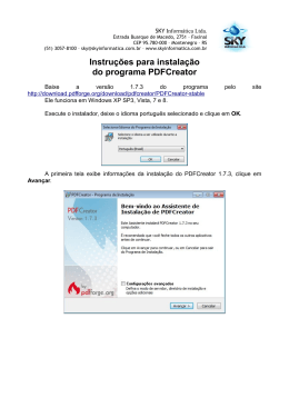 Instruções para instalação do programa PDFCreator