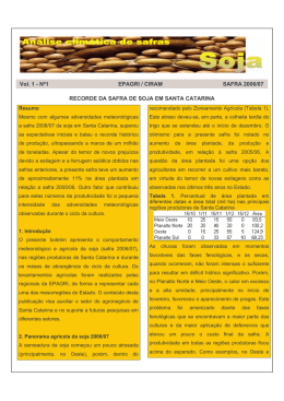 Vol. 1 - Nº1 EPAGRI / CIRAM SAFRA 2006/07 RECORDE DA