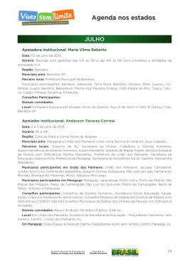 Agenda nos estados - Secretaria Nacional de Promo&ccedil;&atilde;o dos