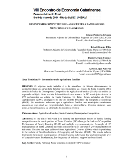 Desempenho competitivo da Agricultura familiar