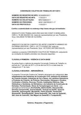 CONVEN&Ccedil;&Atilde;O COLETIVA DE TRABALHO 2011/2013