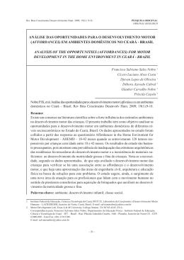 an&aacute;lise das oportunidades para o desenvolvimento motor