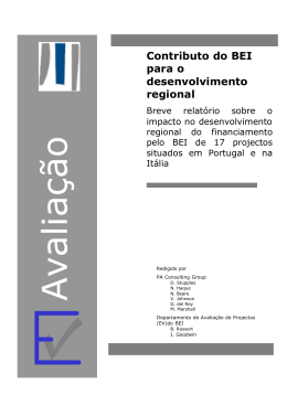 Contributo do BEI para o desenvolvimento regional