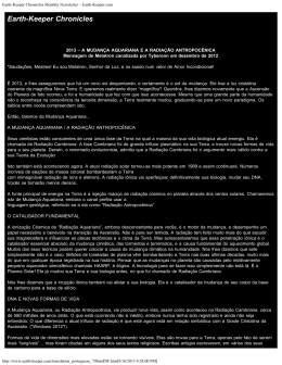 a mudança aquariana e a radiação antropocênica