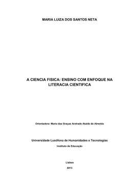 a ciencia fisica: ensino com enfoque na literacia cientifica