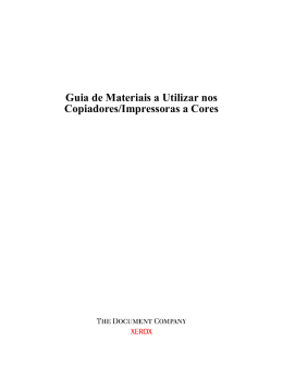 Guia de Materiais a Utilizar nos Copiadores/Impressoras a