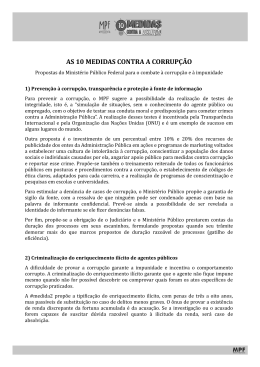 AS 10 MEDIDAS CONTRA A CORRUP&Ccedil;&Atilde;O