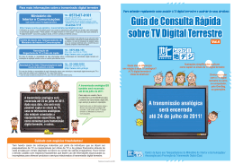 Guia de Consulta R&aacute;pida sobre TV Digital Terrestre Guia de