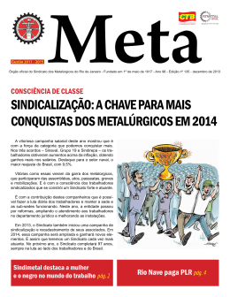Sindicaliza&ccedil;&atilde;o: a chave para maiS conquiStaS doS - Sindimetal-Rio