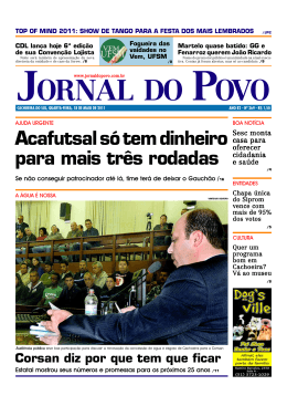 Acafutsal s&oacute; tem dinheiro para mais tr&ecirc;s rodadas