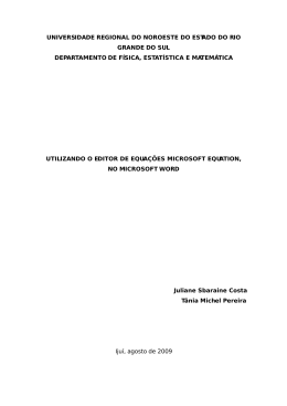 Utilizando o editor de equa&ccedil;&otilde;es Microsoft Equation, no Microsof