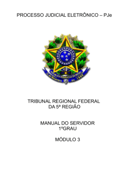 PROCESSO JUDICIAL ELETR&Ocirc;NICO - Tribunal Regional Federal