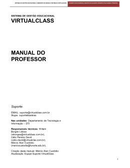 VIRTUALCLASS MANUAL DO PROFESSOR Suporte
