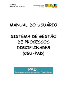 Manual do Sistema CGU-PAD - Controladoria