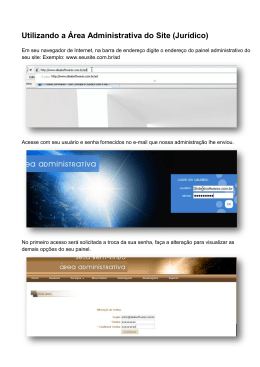 Utilizando a Área Administrativa do Site (Jurídico) - TI