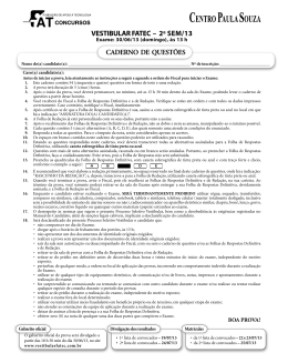 Prova - Centro Paula Souza