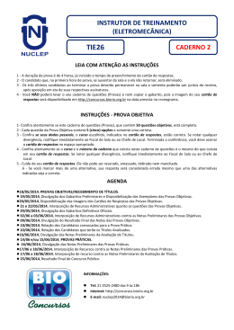 INSTRUTOR DE TREINAMENTO (ELETROMEC&Acirc;NICA) CADERNO 2