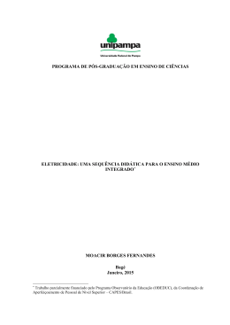 Eletricidade: Uma Sequ&ecirc;ncia Did&aacute;tica para o Ensino M&eacute;dio Integrado