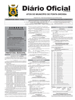 ATOS DO MUNICÍPIO DE PONTA GROSSA