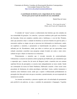 A contribui&ccedil;&atilde;o da hist&oacute;ria oral - Semin&aacute;rio Brasileiro de Hist&oacute;ria da
