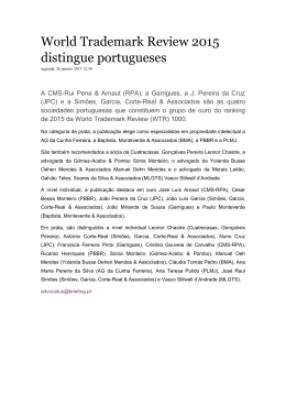 World Trademark Review 2015 distingue portugueses