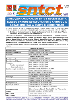 direcção nacional do sntct recém eleita, elegeu cargos estatutários