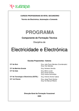 PROGRAMA Electricidade e Electrónica