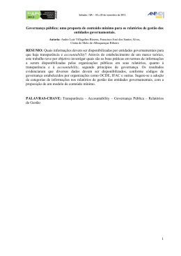 1 Governan&ccedil;a p&uacute;blica: uma proposta de conte&uacute;do m&iacute;nimo