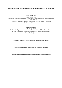 novos paradigmas para o planejamento do produto turstico no meio